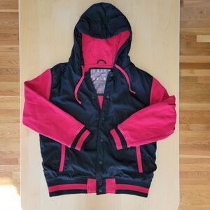Foot Locker Mens Black Red Hooded Jacket Size Large